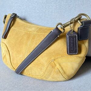 Vintage Coach Soho Suede Hobo Bag | Mustard Suede | Y2K Archive